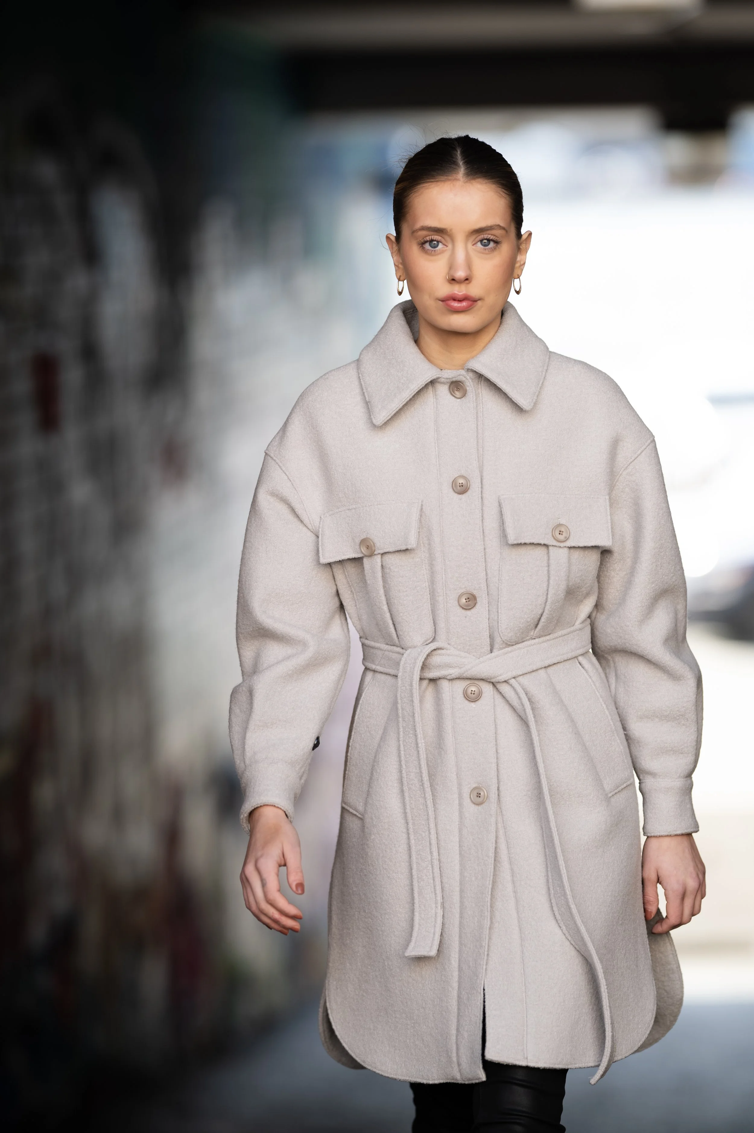 HERRINGBONE TWEED WOOL COAT — Always in Vogue